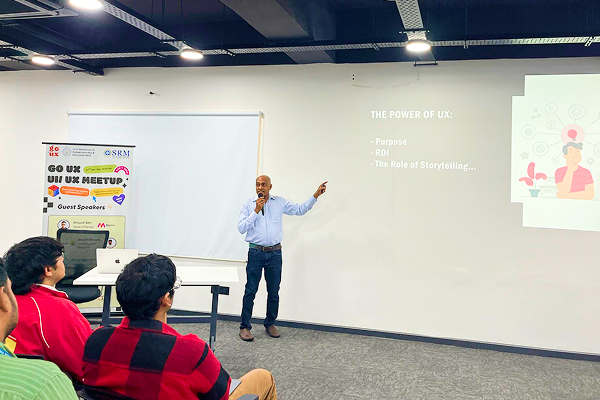 Storytelling for UXers talk at SRM GO UX Meetup, February 2025